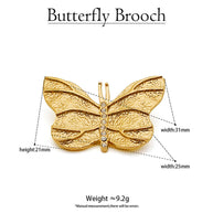 Stainless Steel Butterfly Brooch | Elegant Pin for Women