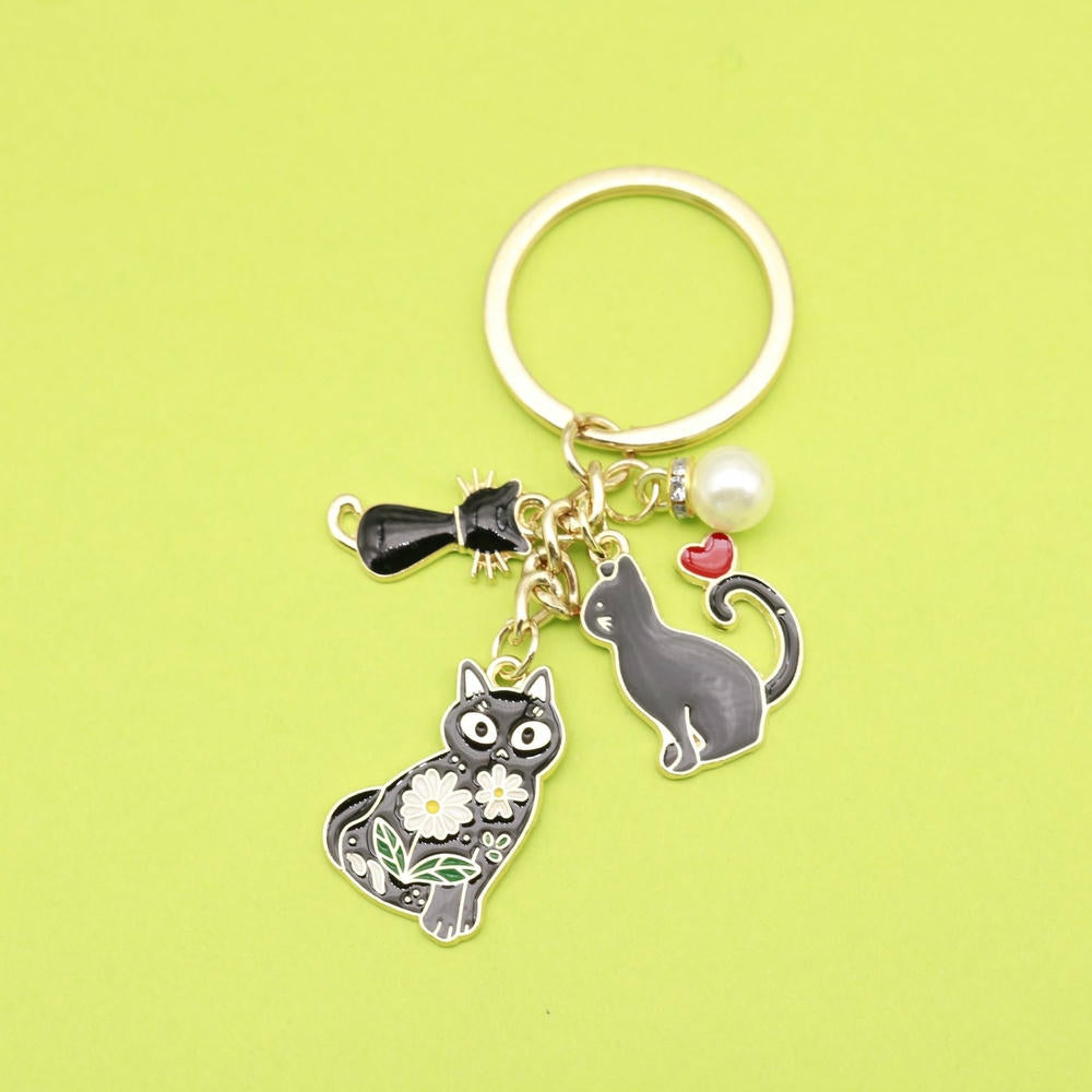 Cat Heart Keychain | Anime Cartoon Charm | Bag cor
