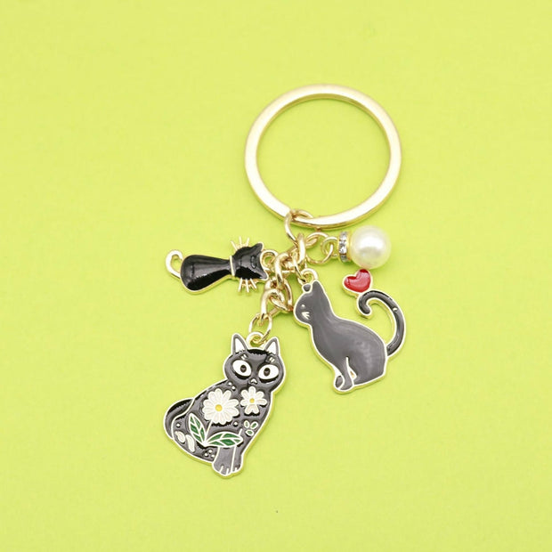 Cat Heart Keychain | Anime Cartoon Charm | Bag cor