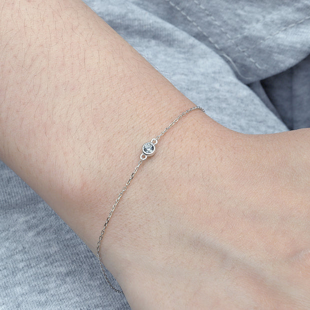 Sterling Silver Bezel Bracelet