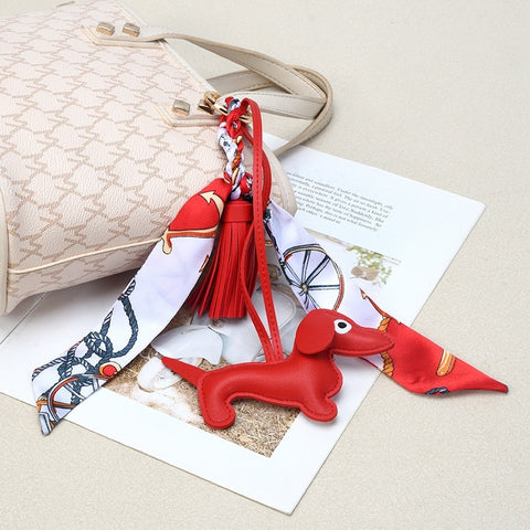 Dachshund Keychain | Korean Style Tassel Charm for Bags