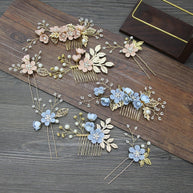 Floral Bridal Hair Comb | Boho Wedding Hairpiece with Pearl