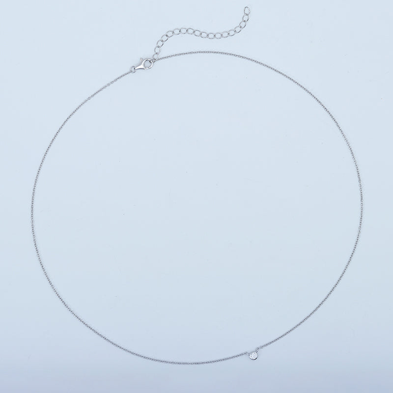 Sterling Silver Bezel Necklace