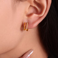 Two Row C Stud Earring JMF1620