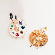 Enamel Palette Brooch | Artist Pin | Unisex Fashion JXBS425