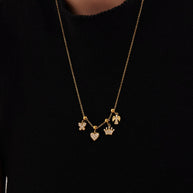 DIY Luxury Multi Charm Heart Tree Four Leaf Clover Pendant