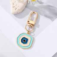 Evil Eye Keychain | Colorful Drop Charm | Heart Shape