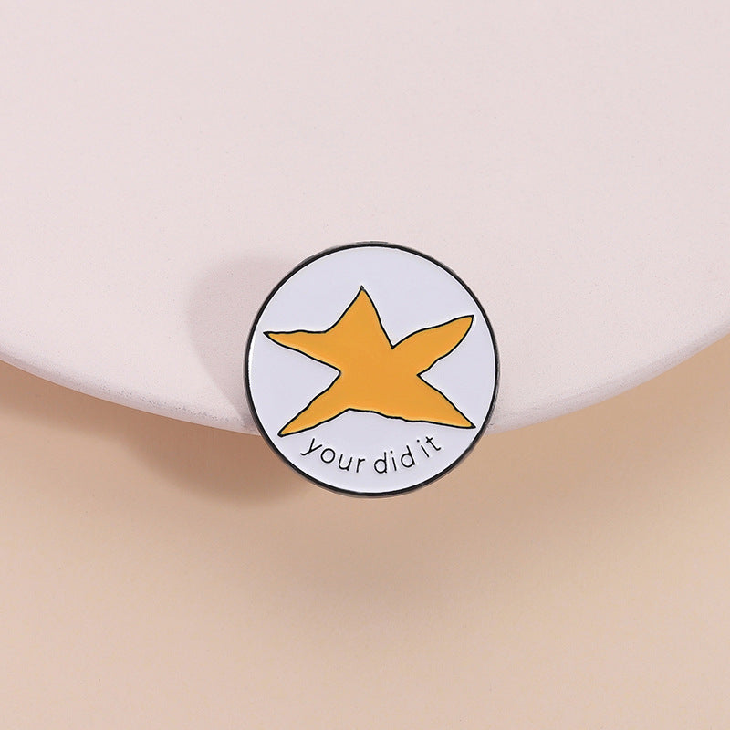 White and Yellow Star Brooch JJQqhxz3564