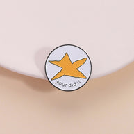 White and Yellow Star Brooch JJQqhxz3564