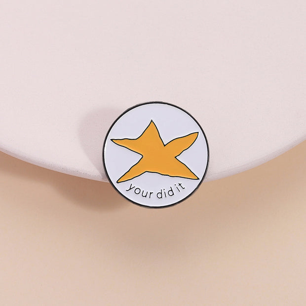 White and Yellow Star Brooch JJQqhxz3564
