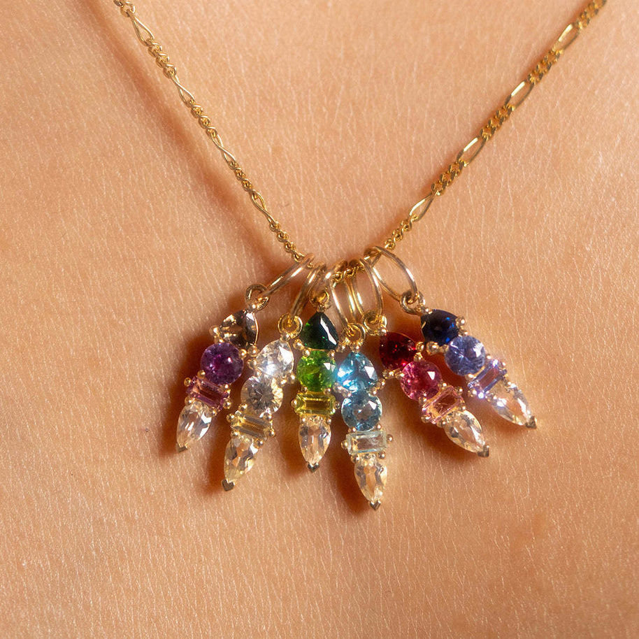 DIY 12 Months Birthstone Zircon Pendant 18K Gold JX24111602M