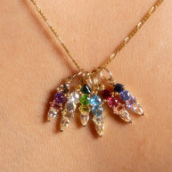 DIY 12 Months Birthstone Zircon Pendant 18K Gold JX24111602M