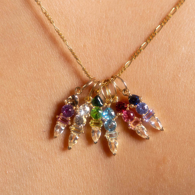 DIY 12 Months Birthstone Zircon Pendant 18K Gold JX24111602M