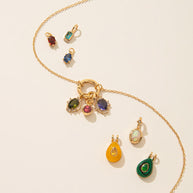 12 Birthstones Charm Adjustable Chain Stainless Steel