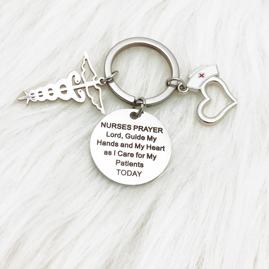 Nurse Keychain | Stainle Steel Round | Doctor Gift