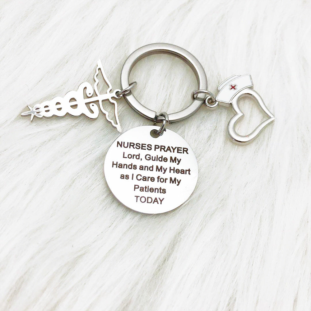 Nurse Keychain | Stainle Steel Round | Doctor Gift