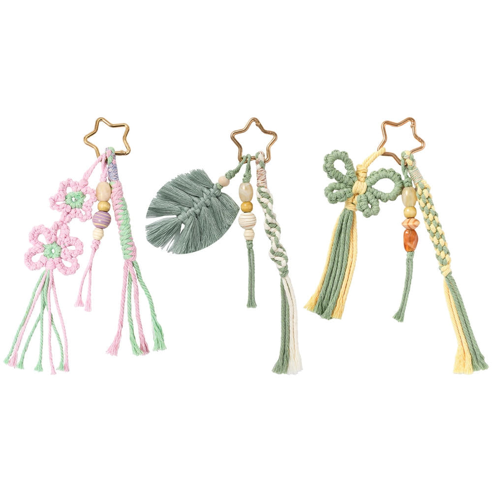 Cotton Spring Tassel Keychain Handmade Woven Fashion Gift
