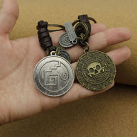 Skull Card Keychain | Braided Leather Vintage Accessory