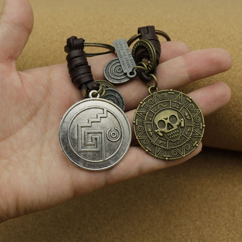 Skull Card Keychain | Braided Leather Vintage Accessory