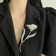 Oversized Metal Leaf Brooch | Artisan Heavy Duty Lapel Pin