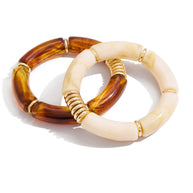 UV Gold Plated Resin Bangle | Maillard Bamboo Bracelet Cuff