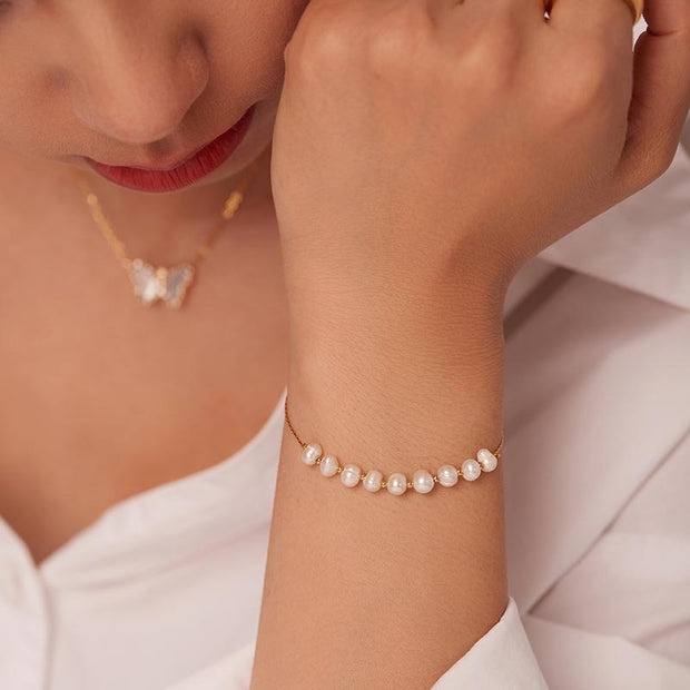 Pearl Half Chain Bracelet