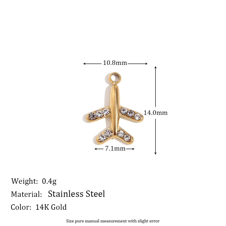 Minimalist Heart Shape Pendant Steel 14K Gold Plated Women