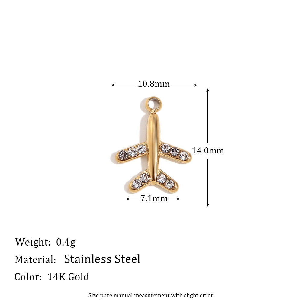 Minimalist Heart Shape Pendant Steel 14K Gold Plated Women