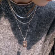 Eight-Point Star Necklace | Layered Chain | Stainless Steel