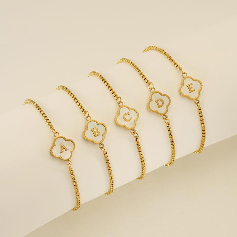 Initial Clover Bracelet