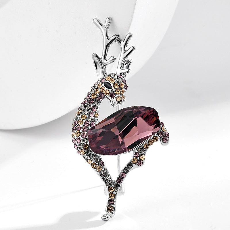 Austrian Crystal er Brooch | Luxury Copper Suit Pin | Gift