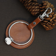 Leather Keychain | Round Bag Charm | Unisex DIY
