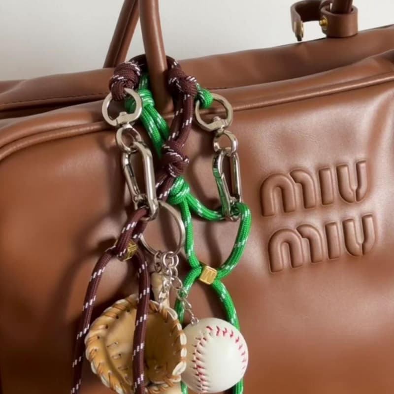 Baseball Braided Rope Bag Charm JXY709