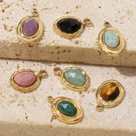 French Flower Pendant | Lucky Four Leaf Clover Steel Charm