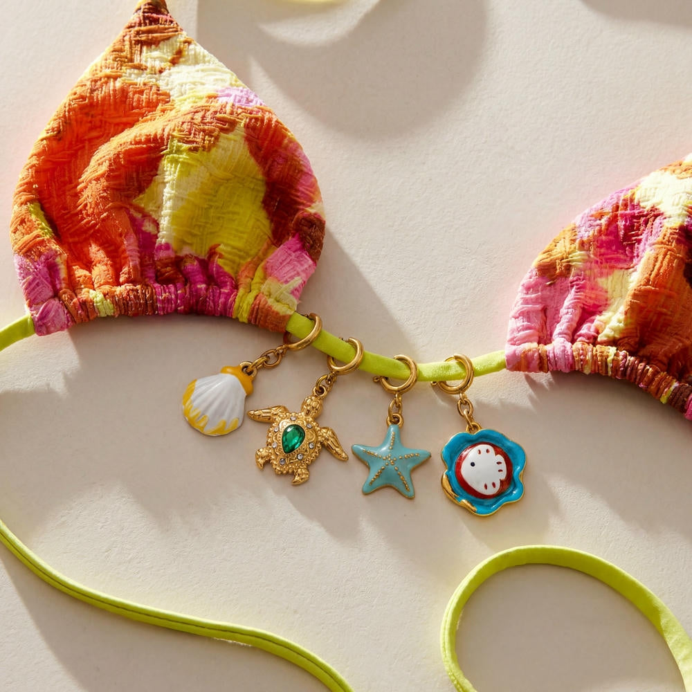 Beach Bikini Turtle Starfish Pendant Chain Vacation Charm