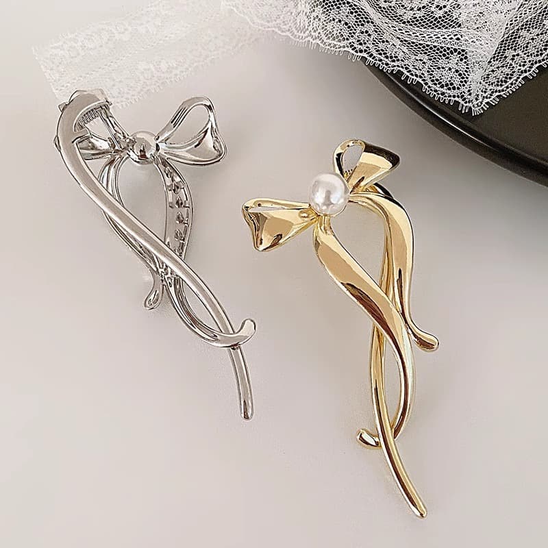 Pearl Bow Hair Clip JQY222