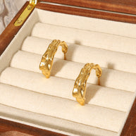 Geometric C Hoop Earring JSE010194