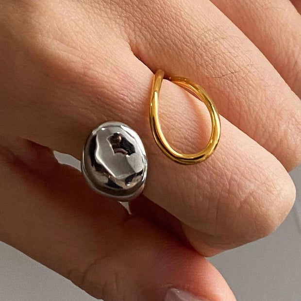 Geometric Teardrop Ring