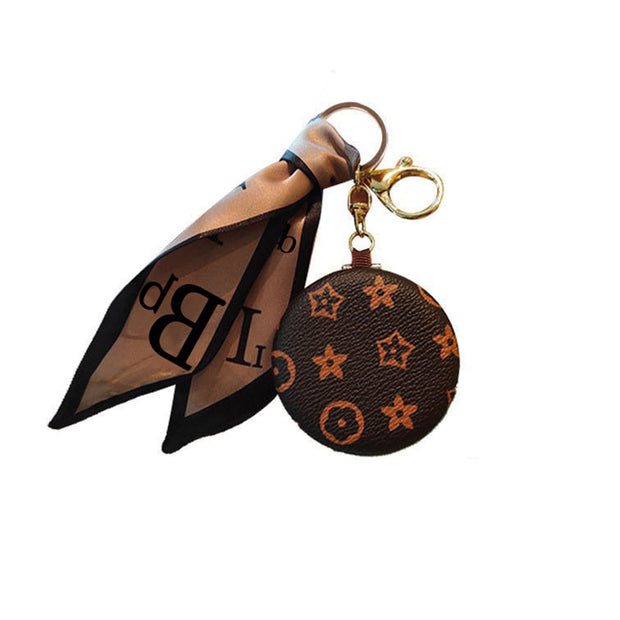 Vintage Leather Pouch | Keychain Bag | Face Mirror Holr