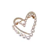 Unique Pearl Double Heart Brooch JZQ001P