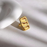 Textured Rectangle Open Ring JSR020016