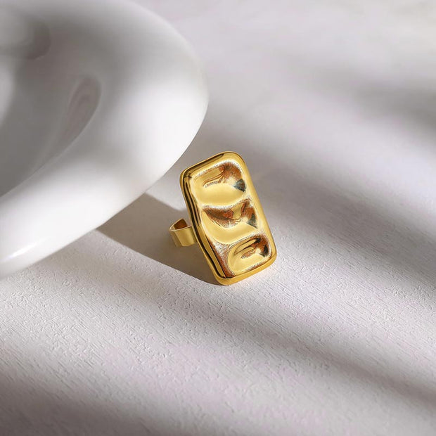 Textured Rectangle Open Ring JSR020016