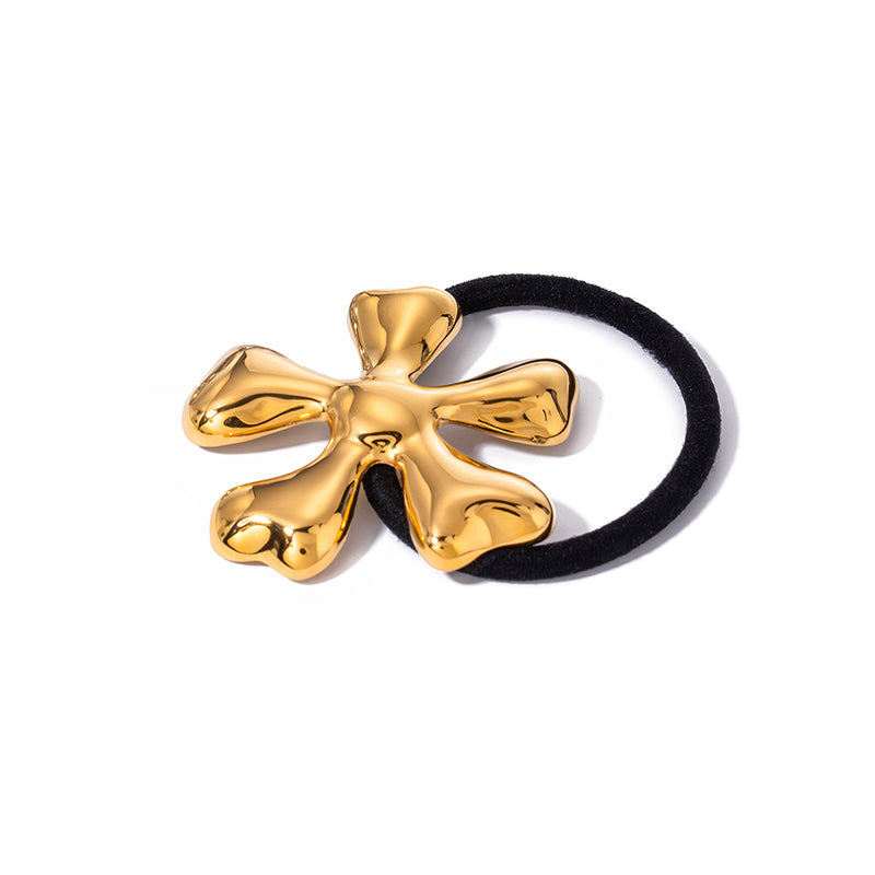 Flower Hair Tie Stainless Steel Scrunchie JXH2406017