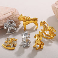 Cute Animal Charm Set Steel 18K Gold Plated DIY Versatile