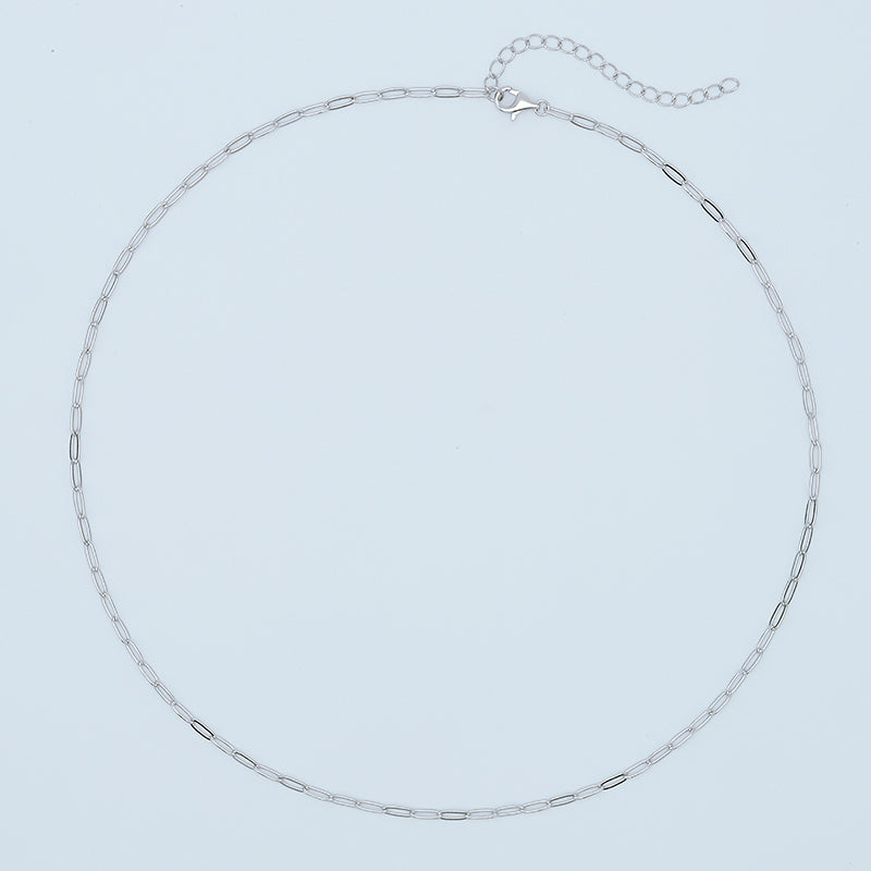 Silver Paperclip Chain Necklace