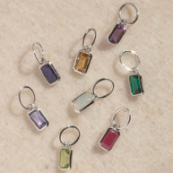 Square Shape 12 Birthstones Pendant Colorful Zircon DIY Charm