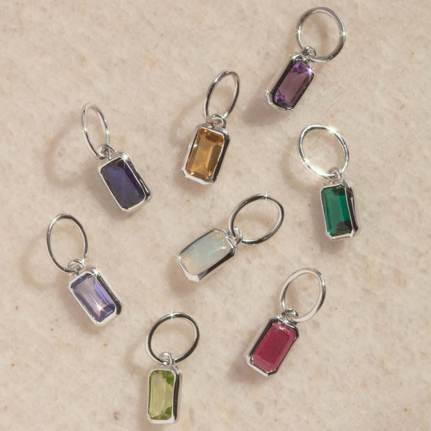 Square Shape 12 Birthstones Pendant Colorful Zircon DIY Charm