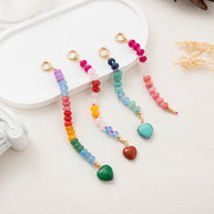 Sweet Titanium Steel Colorful Beaded Keychain Bag Charm DIY
