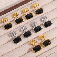 Square Glass Stud Earrings