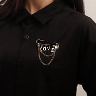 LOVE Tassel Brooch | Modern Geometric Heart Drop Lapel Pin